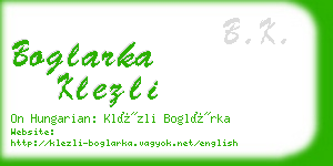 boglarka klezli business card